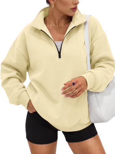Image of Trendy Queen Women's Oversized Sweatshirts Half Quarter Zip Fleece Sweaters