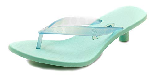 kitten heel jelly flip flops