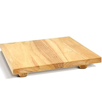 wooden serving board with legs