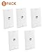 DIYTECH Premium Speaker Wall Plate - Spring Loaded Audio Plate for Home Theater Mount Speakers (5 Pack White)