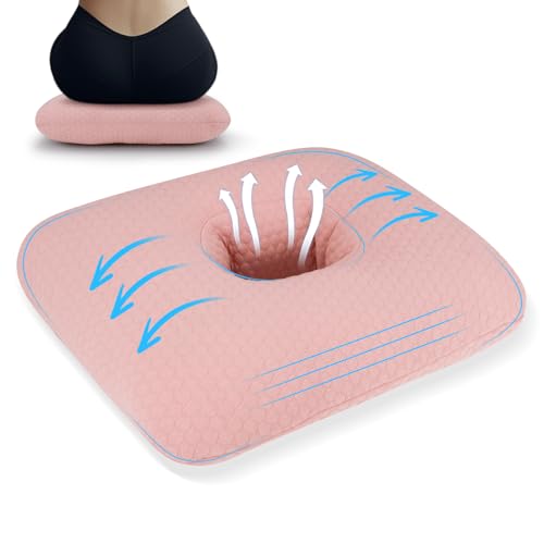 Donut Pillow for Bed Sores Tailbone Pain Relief Cushion, Cotton Butt Donut Cushion Breathable for Hemorrhoid, Pregnancy, Prostate and Surgery, Sitting Pressure Relief for Home, Office, Car
