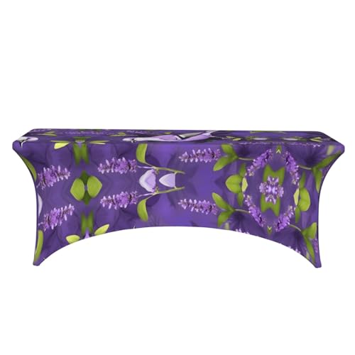 Housse de table rectangulaire extensible élasthanne lavande 1,8m EdWal - 3