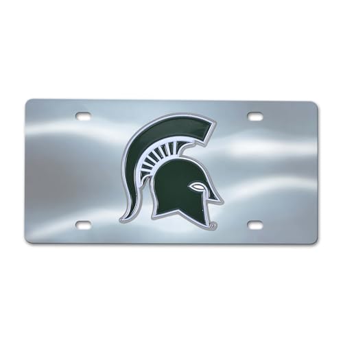 Placa de matrícula de Michigan State Spartans para coche, adorno de cromo de 6x12 pulgadas