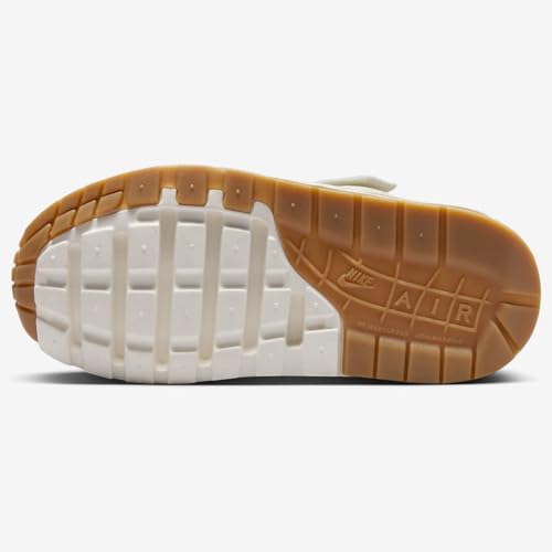 NIKE Air Max 1 SE EasyOn Little Kids' Shoes (FN7286-100, Sail/Blue Joy/Safety Orange/Football Grey) Size 84