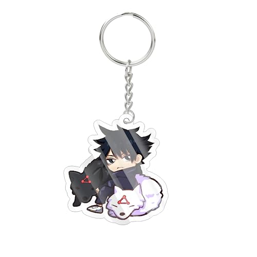 Image of Careflection Jujutsu Kaisen Keychain With Satoru Gojo Megumi Anime Transparent Acrylic Pendant