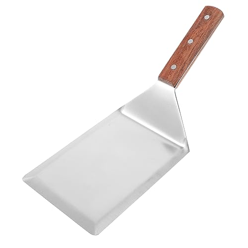 FELTECHELECTR Espátula para Sartén Inoxidable con Mango de Madera Resistente al Calor Multifuncional para Cocina y Barbacoa Portátil y Fácil de Colgar