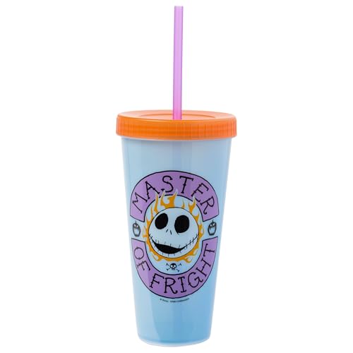 Image of Silver Buffalo Disney The Nightmare Before Christmas 48 Pack Color Change Plastic Tumblers Featuring Jack Skellington, Sally, Oogie Boogie, and Zero, 24 Ounces