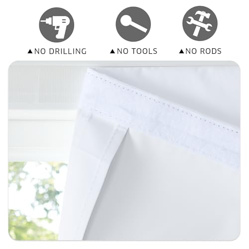 Image of RYB HOME Classroom Door Window Cover, 100% Blackout Shades with White Coating Backing Single Layer for Small Windows and Doors Cover Lockdown Shades Blocks Views, W12 x L30 inch, 1 Panel, White