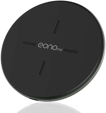 Eonome-Wireless-Charger-C1-Qi 15W Max - Thin Super Charge Aluminum Fast Wireless Charging Pad for iPhone 14/13/12/11/X/8,Galaxy S22/S21/S20,AirPods Pro 2(No AC Adapter) - Black