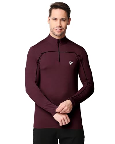 Image of EYEBOGLER Men High Neck Solid Full Sleeve Regular Fit T-Shirt