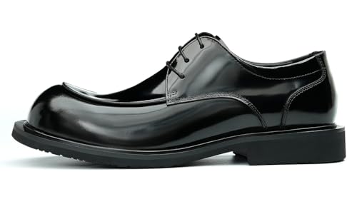 Santimon Mens Dress Shoes Casual Oxfords Patent Leather Debry Fashion Business Prom Formal Wedding Square Toe Walking Shoes for Men2