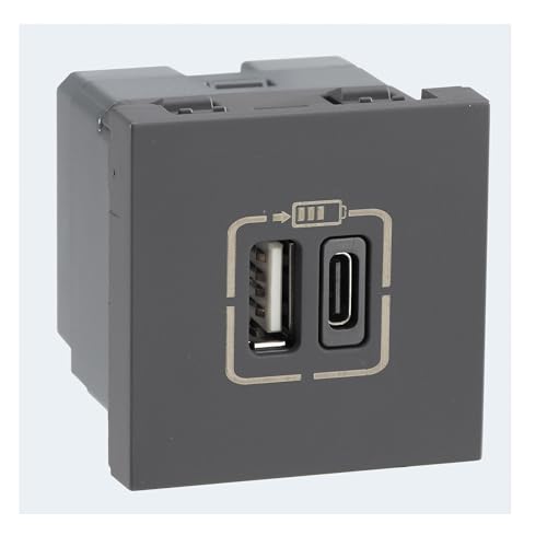 Image of Legrand Lyncus-USB Charger-3000mA-Type A+C-2 Module-Chic Grey