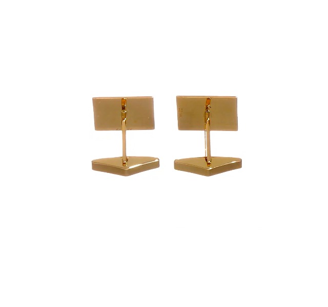 Mancuernillas para hombre en oro amarillo 14k 16x17mm miniatura 5
