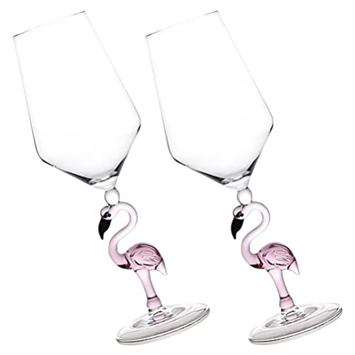 TOPBATHY 2 Pièces Verre à Vin Flamant Rose Flûtes Verre à Martini Coupé s à Cocktail En Cristal Buveurs De Porto rie De Club De Fête s à Porto Délicat Un Gobelet