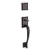 Baldwin Reserve SCNAPXDECRTSR112S Single Cylinder Napa Handleset Right Hand Decorative Lever and Traditional Square Rose with Smartkey Venetian Bronze Finish