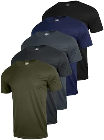 3 & 5 Pack Shirts for Men Moisture Wicking Workout Performance Dr...