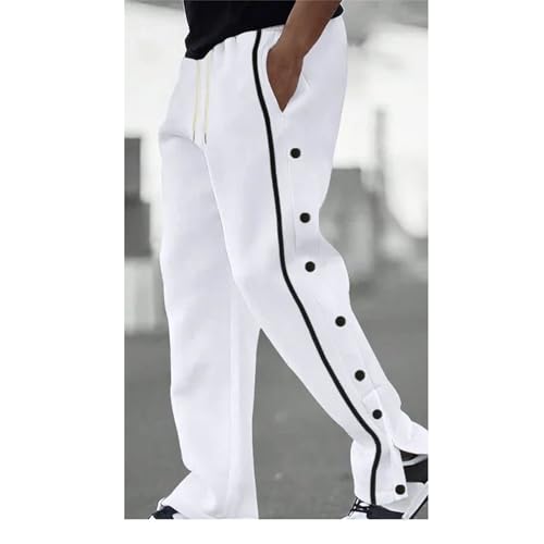 Men Spring Autumn Long Pants Single Breasted Patchwork Loose Large Casual Pants2