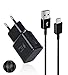 Swadaws Caricatore + Cavo Compatibile con Samsung Galaxy S8,S9,S10 Plus,S10e,A50,S20,S20 FE,S21,S21 Ultra,Note 8,9,10,20, 15W USB Caricabatterie (5V-2A | 9V-1.67A) - Nero