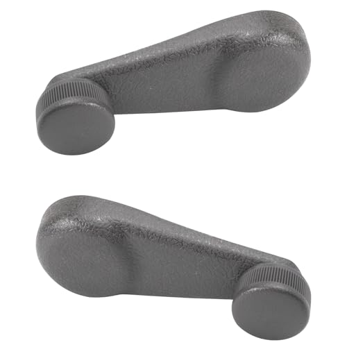 Image of TRQ Driver & Passenger Side Window Crank Handle Set Gray Compatible with 95-05 Chevrolet GMC Isuzu