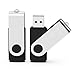 Aiibe 32GB USB Flash Drive 2 Pack Thumb Drive 32GB Flash Drive USB 2.0 Memory Sticks Swivel Jump Zip Drives (Black)
