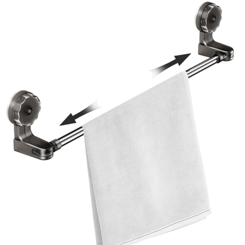 Toallero De Ventosa Para El Baño, 30-48 Cm, Telescópico, Giratorio Para Cualquier Ángulo