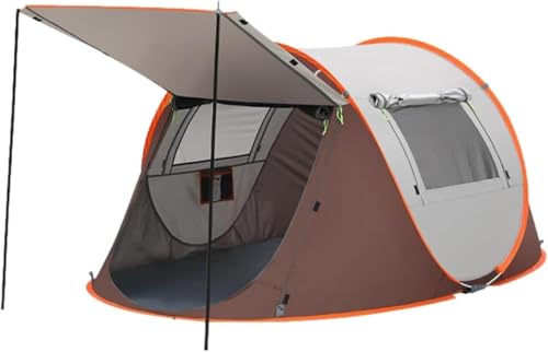 Jirrtco ポップアップ キャンプ テント,ポップアップ テント - インスタント ポップアップ テント2人用全自動オープンアウトサイドシェードテント, 簡単なポップアップテント、屋外旅行用の大型クイックセットアップサンシェード (ブラウン)
