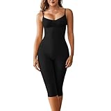 Takusun Tummy Control Bodysuit for Women CapriShapewear leggings Body Shaper Thigh Slimmer