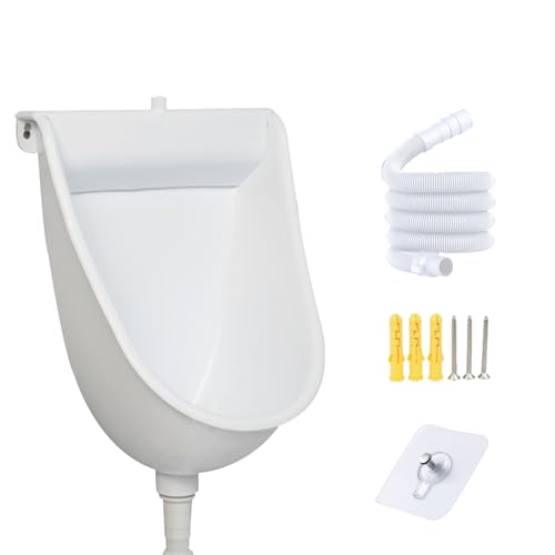 Urinal sin agua para hombres, urinal plástico para garaje, cobertizo o patio trasero, desviador de orina de montaje en pared y urinal para campamentos al aire libre, urinal portátil para hombres, inodoro sin agua, urinal temporal al aire libre miniatura 1
