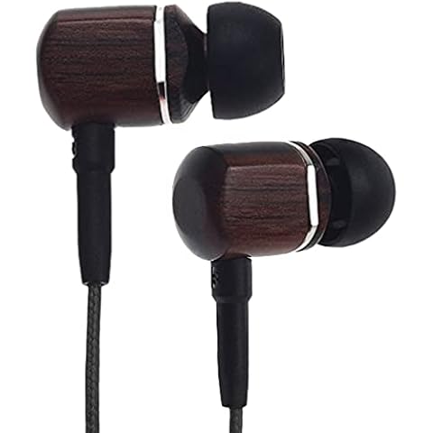 Symphonized MTRX Premium Genuine Wood in-Ear Noise-isolating Headphones with Mic and Nylon Cable (Black) Cover