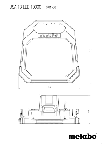 Projecteur de chantier sans fil METABO BSA 18 LED 10000 LED 18 V 8 heures - vue 3