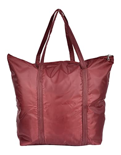 Kuber Industries Multiuses Polyster Storage Bag|1 Small Pocket & Handle |Shopping Bag|Tote Bag|Cloth Bag |Size 56 x 18 x 47 (Maroon)-47KM01255