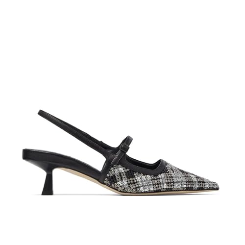 Vertundy Metallic Leather Kitten Heels Pumps for Women Backstrap Buckle Pointed Closed Toe Low Heel Slingback Pumps Shoes for Bridal Wedding Party3