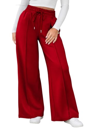 Image of Q - RIOUS Women's Wide Leg Drawstring Relaxed Fit Trouser