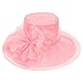 Zando Kentucky Hats Derby for Women 2025 Fashionable Church Organza Victorian Hat Fancy Tea Party Wedding Fascinator Hats for Women Funeral Sun Hat Pink One Size