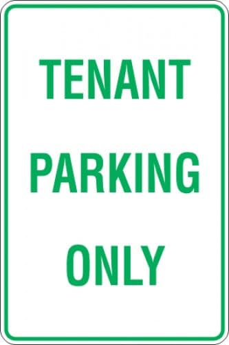Tenant Parking Only Parking Signs, 12x8 Metal Tin Sign, Parking for tenants only.