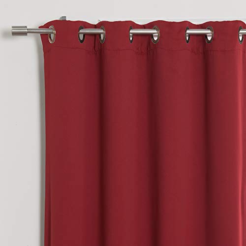Best Home Fashion Thermal Insulated Blackout Curtains - Antique Bronze Grommet Top - Cardinal Red - 52" W X 84" L - Tie Backs Included (Set Of 2 Panels) #TOP4