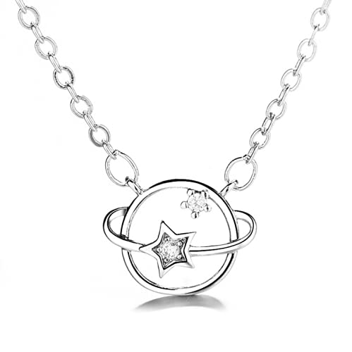 Collier argent 925 planète étoile le cadeau d'anniversaire idéal pour elle