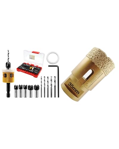 SHDIATOOL forets diamant 35mm brasé sous vide foret avec fraisoir contre