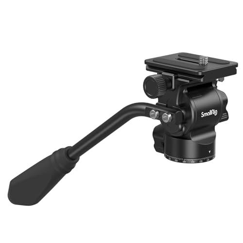 SmallRig CH10 Tripod Fluid Head Compact Video Head with Quick Release Plate for Arca-Swiss Lightweight 360 Panoramic Fluid Heads Mount for Tripods Max Payload 3kg/ 6.6lb
