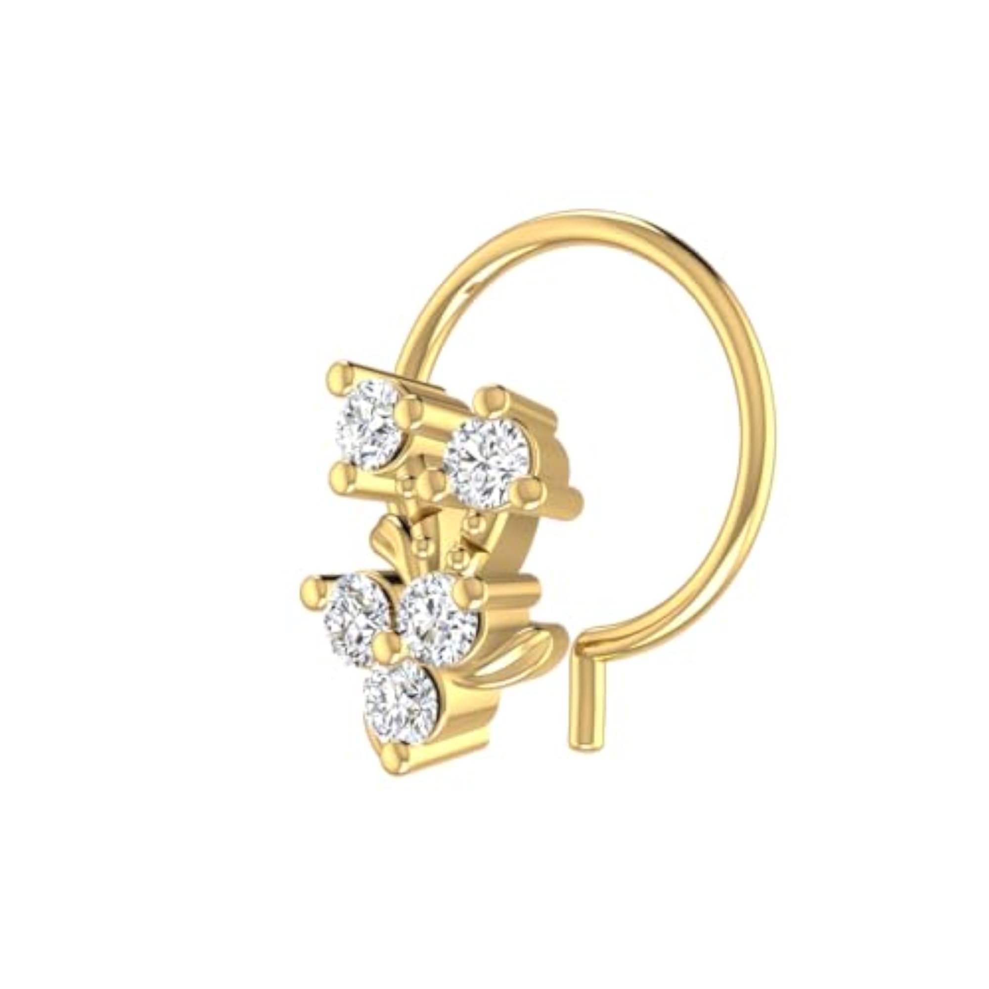 14Kt Yellow Gold Stud Nosering, Elegant Gift