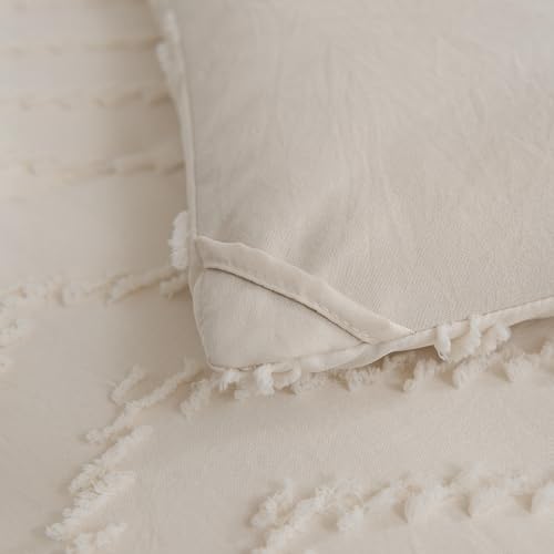 Sleepbella Full Comforter Set, Cream Tufted Design Boho Bedding,Lightweight And Fluffy Down Alternative Comforter 3 Pieces thumb #6