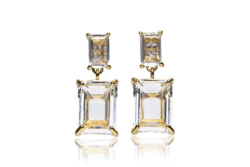 Boucles d'Oreilles en Cristal de Quartz Fait Main Bijoux Artisanaux pour Femme
