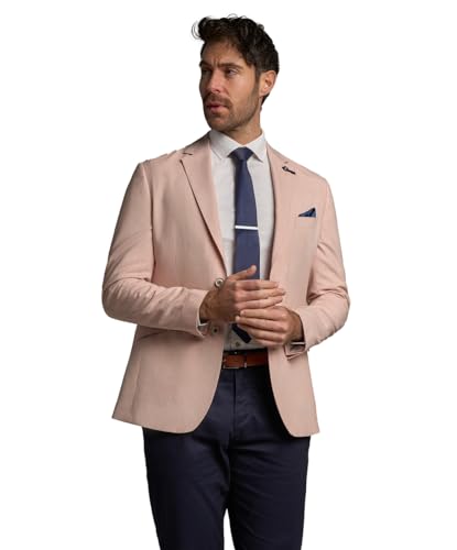 Blazer rose à fines rayures veste costume formel homme SIRRI