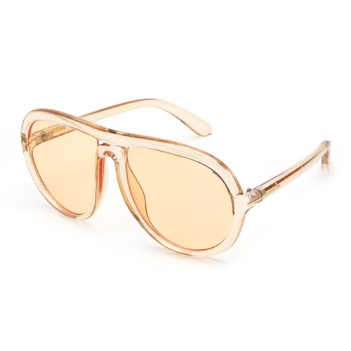 Image of Karsaer Oversized Vintage Aviator Sunglasses for Men Women?Big Retro Round Aviator Sunglasses K7132