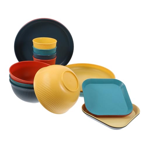 OUNONA 1set Unbreakable Dinnerware Set Plates Bowls Cups for Camping Parties Outdoor Gatherings Stylish Design Lightweight and Tableware