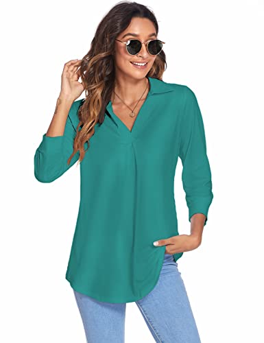 Image of Newchoice Womens 3 /4 Sleeve Shirts Business Casual Tops