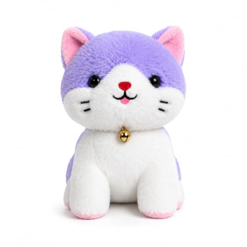 Image of Liquortees Cat Plush Soft Toy for Baby Girls - 22 Cm Purple