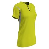 Champro Legacy Maillot 2 Boutons en Polyester pour Femme Jaune Optique Blanc