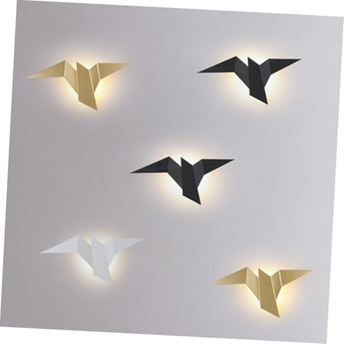 Lámpara de pared de pájaro en hierro negro y PC con iluminación LED de alta gama 3