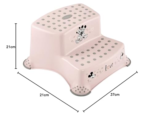 keeeper Minnie Zweistufiger Tritthocker, Ab ca. 3 bis ca. 14 Jahre, Anti-Rutsch-Funktion, Igor, Nordic Pink, Einzelartikel